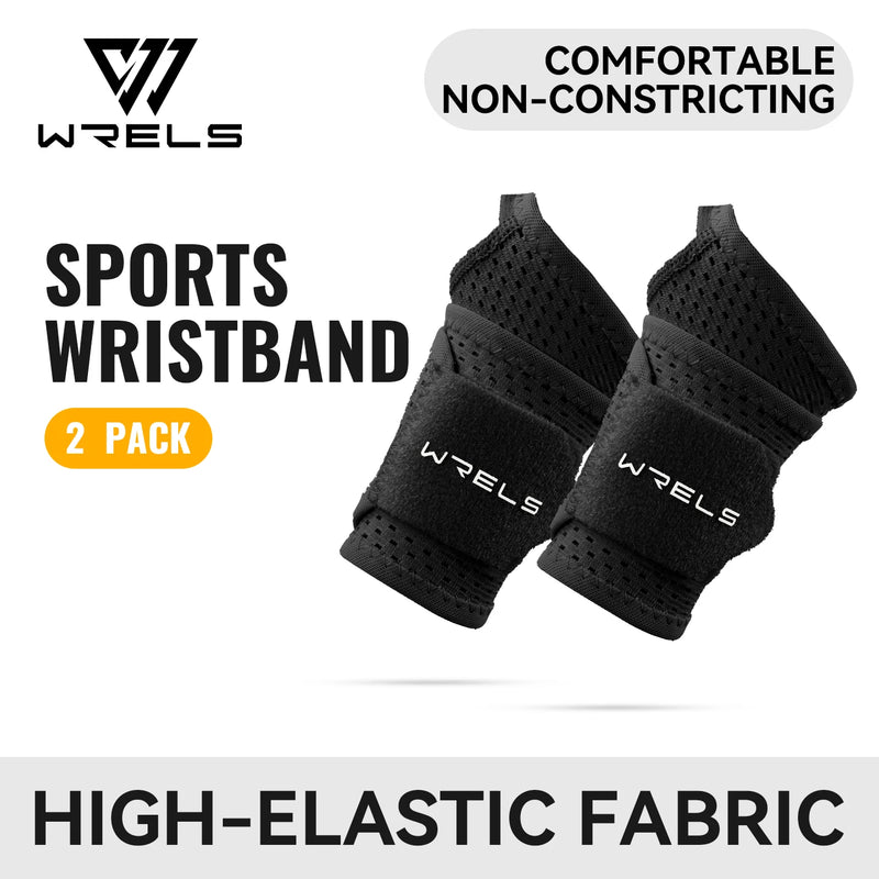 WRELS 1/2 Pcs Sports Wrist Brace Breathable Compression Strap Elastic Adjustable Tennis Basketball Carpal Support Wristband