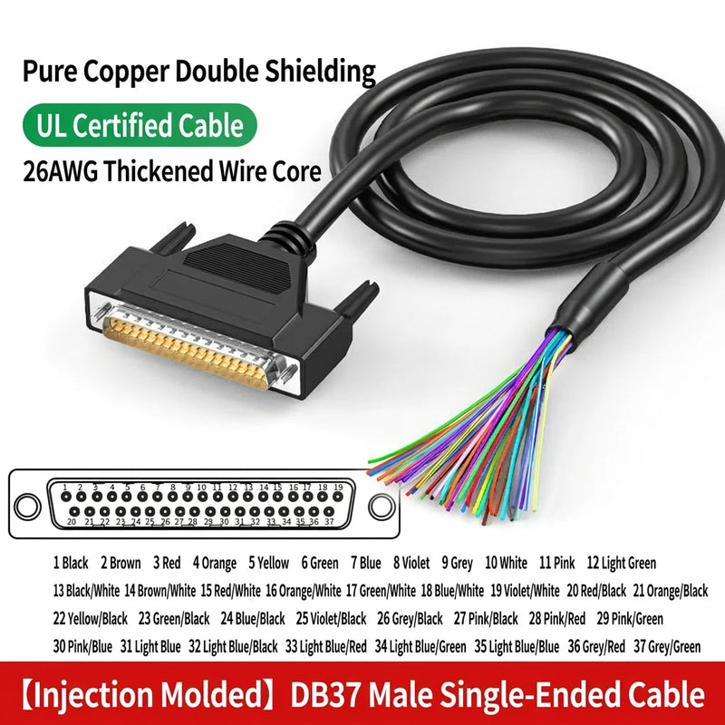 DIVEDEER DB9 DB15 DB25 Serial Cables Single-Ended RS232 Connector Wires with 9-Pin Terminal Blocks