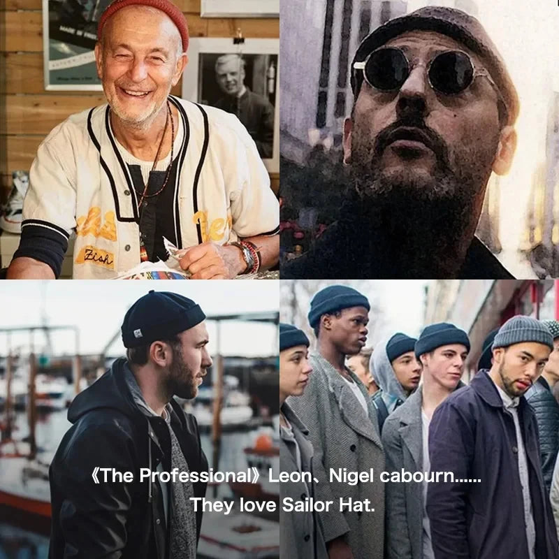 Maden Men Retro Adjustable Corduroy Sailor Cap Solid Brimless Skullcap Unisex Casual Sailor Fisherman Cap Bonnet