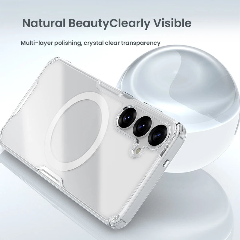 NILLKIN For Samsung Galaxy S25 Ultra Magsafe Case Nature Pro Lens Protection Back Cover For Samsung S25/S25 Plus Magnetic Case