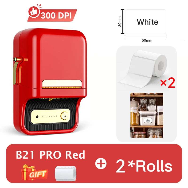NiiMbot B21 B21 PRO Bluetooth Adhesive Label Printers Mini Thermal Printer Wireless Barcode Label Maker for Office Clothing