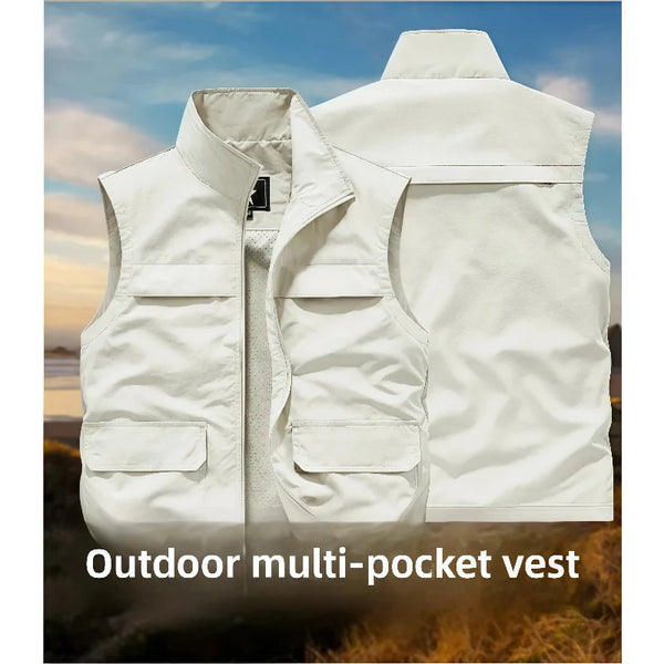 Multi Colors Outdoor Multi-Pocket Vest with Hidden Pockets for Storage 6XL Large Size Workwear Casual Vest Custom Logo