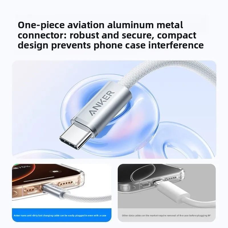 ខ្សែសាក ANKER 140W Dual Type-C PD Fast Charging ខ្សែសាកទិន្នន័យ CC Certified USB-IF ស័ក្តិសមសម្រាប់ Apple 17 និង Android Huawei
