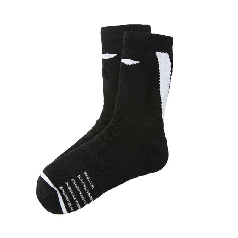 ស្រោមជើងបាល់បោះ LiNing Unisex CBA ទំហំ 22-28cm ពណ៌ខ្មៅ ស ស្រោមជើងទាន់សម័យសម្រាប់បុរស និងស្ត្រី AWLV007
