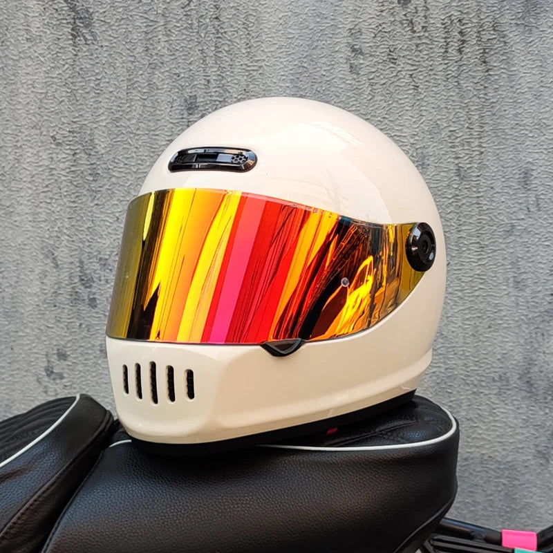 2025 Latest Motorcycle Full Face Retro Helmet for Men and Women Cruise Motorcycle Cafe Full Face Helmet ORZ-811