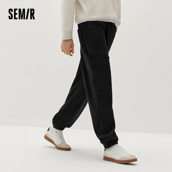 ខោបុរស Semir រាងរលុង ជើងស្ដើង មានខ្សែចង រចនាតិចតួចបំផុត សម្លៀកបំពាក់ធ្វើការច្រើនយ៉ាង រដូវរងាថ្មី ឆ្នាំ២០២៦ សម្រាប់ពាក់ប្រចាំថ្ងៃ