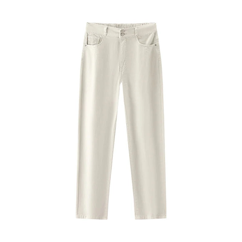 Semir Women Jeans Elastic 2026 Waist Vintage Tapered Urban Casual Everyday Style Soft Comfortable Daily Wear Trendy Versatile