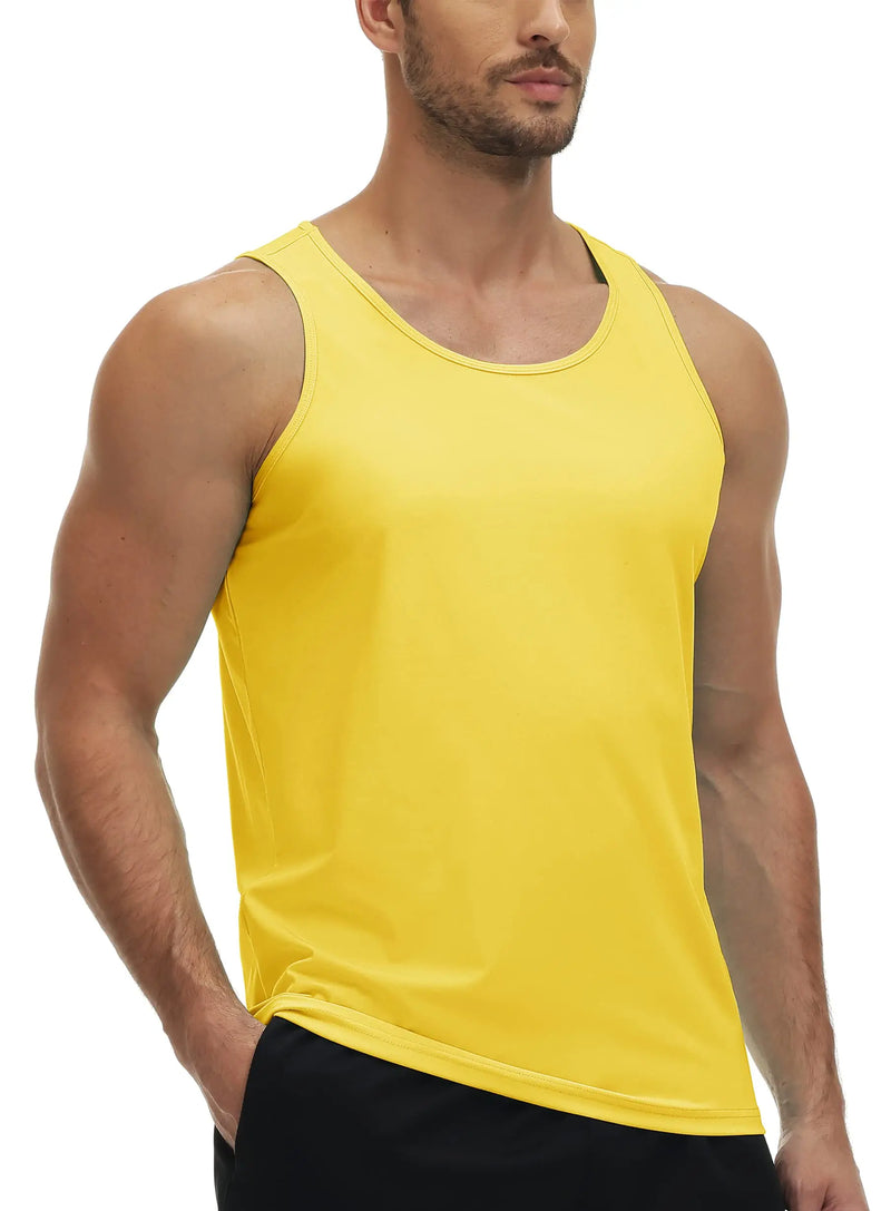 TACVASEN UPF50+ Tank Top Quick Dry Sleeveless T-shirts Mens Summer Gym Fitness Running Tee Sports Vest Swim Trainning tshirts