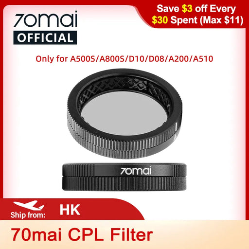 Original 70mai CPL Filter Only for 70mai Dash Cam 70mai Car DVR A500S/ A800S/ D10/ D08/ A200/ A510