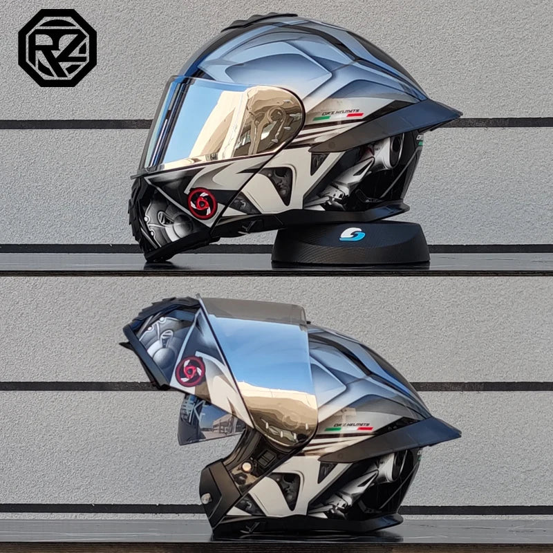 ORZ Motorcycle Helmet Dual Visor Modular Flip up Full Face Helmet for Adult Men and Women DOT Approved