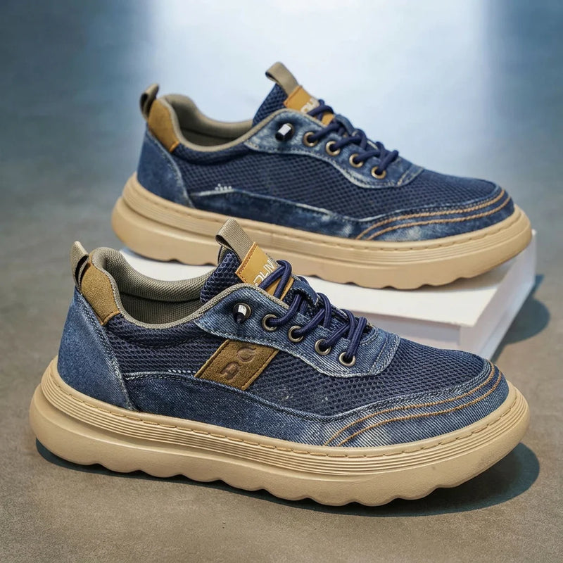 Men Sports Shoes Breathable Wear-resistant Mesh Lightweight Outdoor Walking Shoes Thick Soled Non Slip Casual Shoes for Men