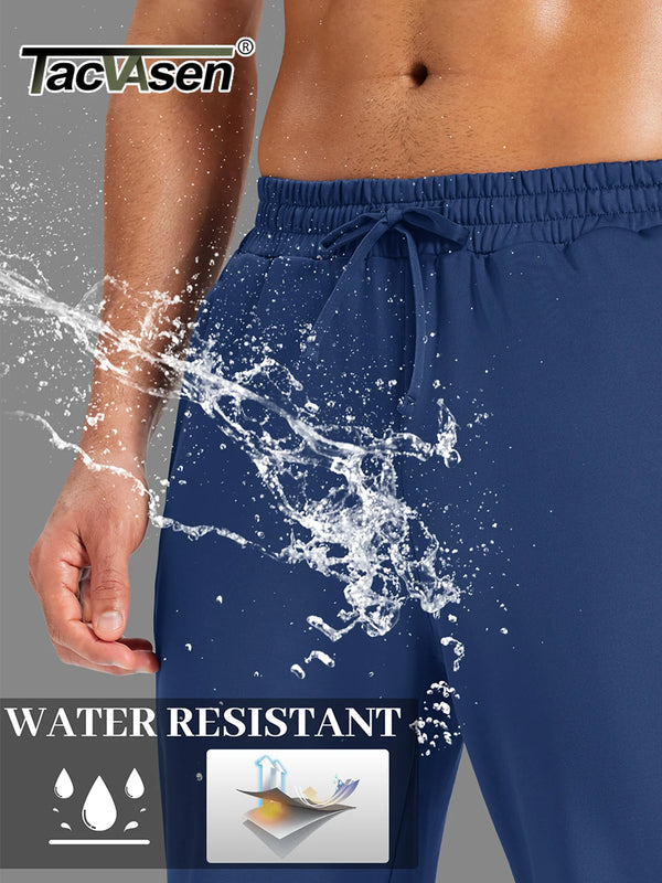 TACVASEN Men's Fleece Joggers with Pockets Winter Warm Pants Workout Athletic Gym Running Sweatpants for Men Drawstring Casual