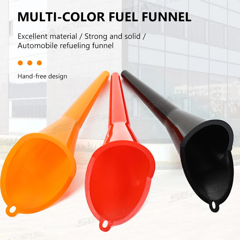 SEAMETAL 1/2pcs Car Long Stem Fuel Funnel Oil Fuel Filling Tools Anti-splash Plastic Oil Funnel Car Motorcycle Refueling Tools