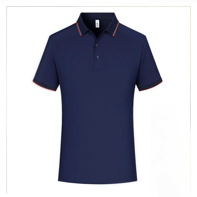 Ice Silk Polo Shirt Short Sleeve Turn-down Collar Traceless Breathable Workwear T-shirt Team Clothing Custom Logo Pattern