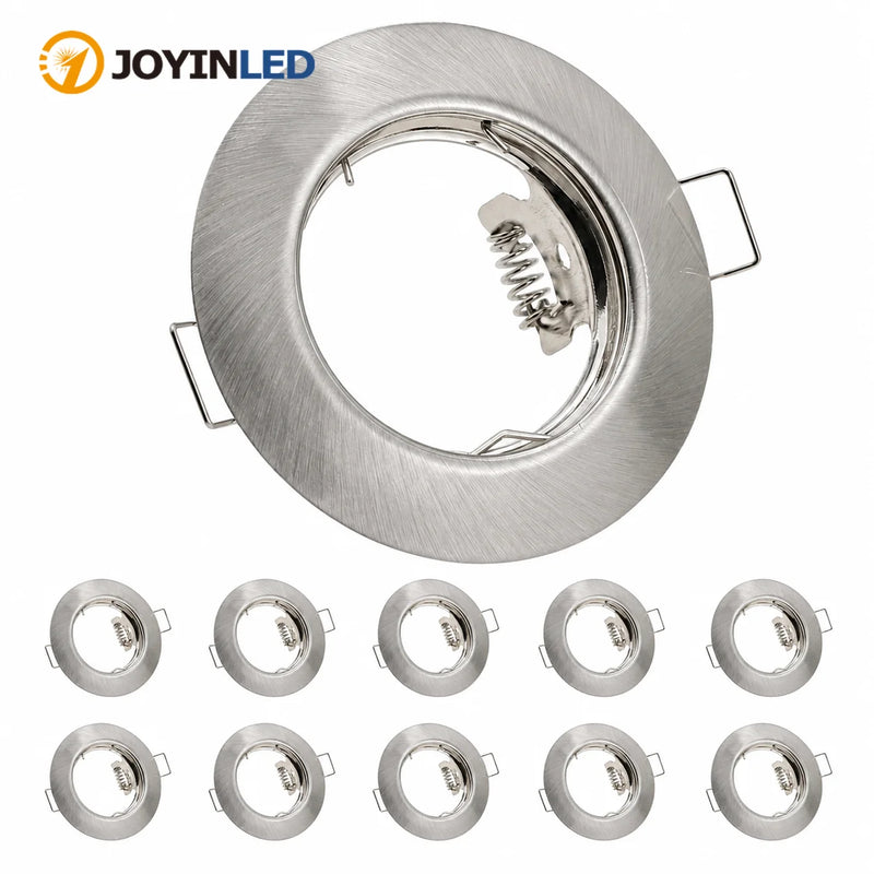 ស៊ុមភ្លើងពិលរាងមូល JOYINLED 1/10 ដុំ សម្រាប់ដាក់ភ្លើងពិដាន LED GU10 MR16 ដែលអាចលៃតម្រូវមុំបាន ពណ៌ស
