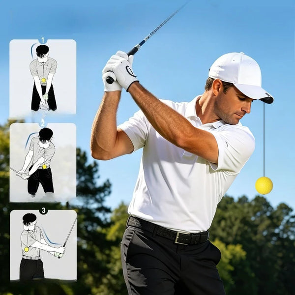 PGM Golf Head Training Ball Stability Improves Hitting Accuracy and Prevents Lateral Movement. Beginner's Trainer JZQ041