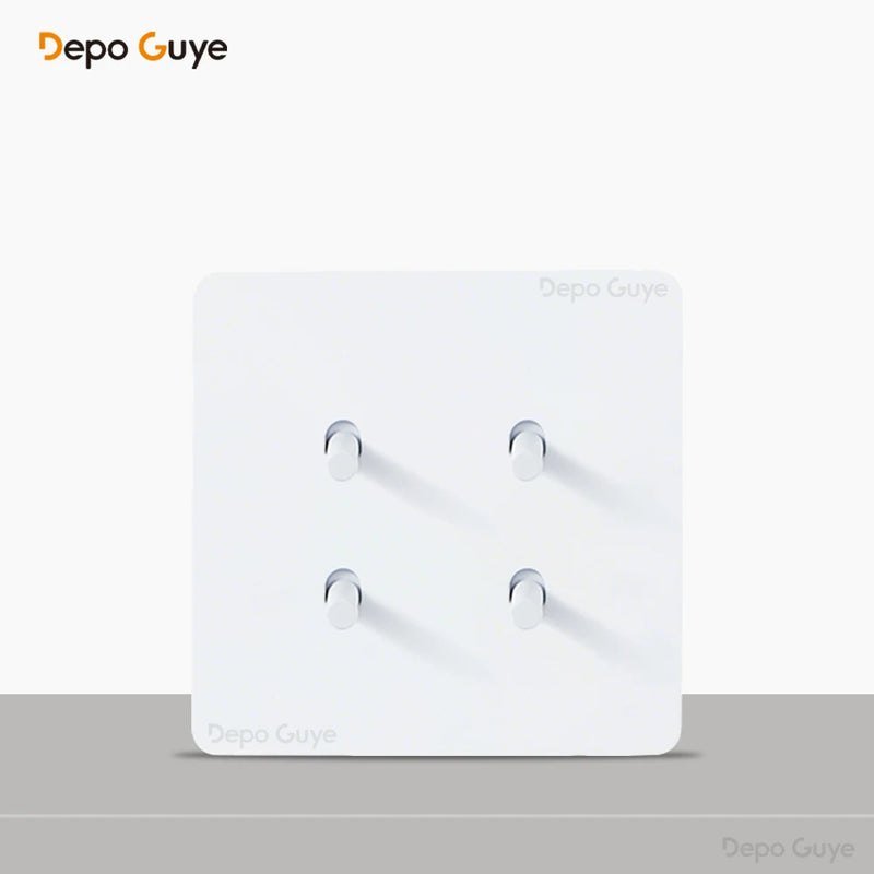 Toggle Switch White Stainless Steel Panel Retro Lever Switch AC110-250V 1 2 3 4Gang 2Way Wall light Switch Dual EU/France Socket