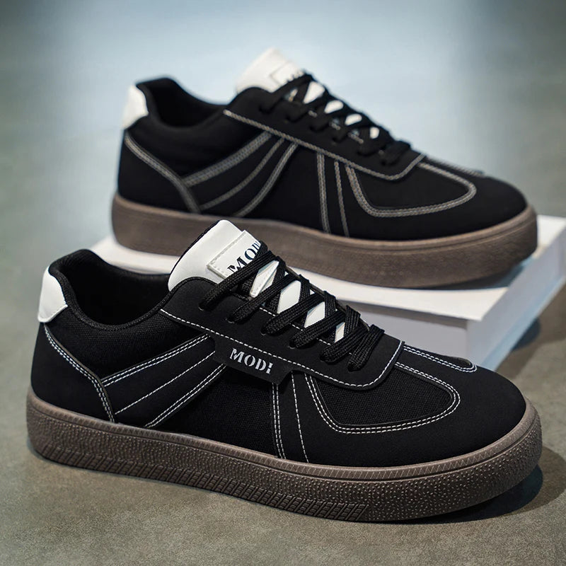 Men's thick-sole flat casual shoes four seasons light breathable soft-sole anti-slip comfort outdoor walking sports board shoes