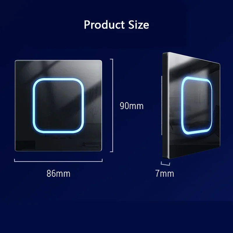 Tempered Glass Panel 1 2 3 4 Gang Wall Button Light Switch 1 2Way International universal LED Indicator reset point Power ON OFF