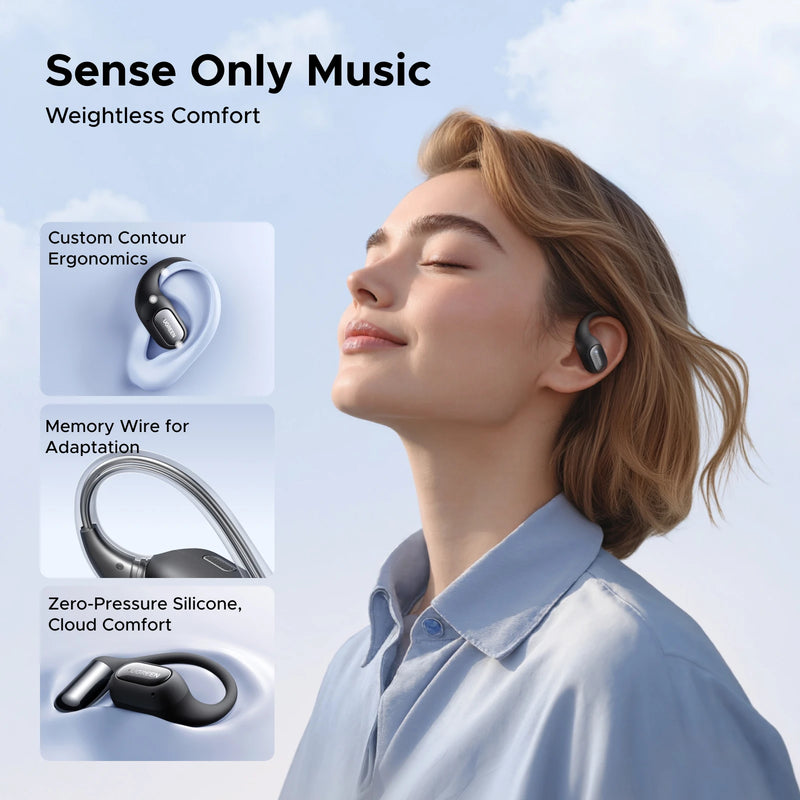 UGREEN FitBuds Open-Ear Headphones Earphones, Ear-hook TWS True-Wireless Bluetooth 6.0 Wireless Earbuds, Spatial Audio, 28H play