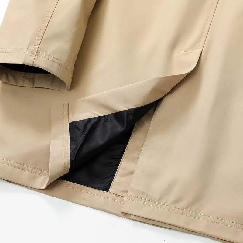 Men Mid - Length Trench Coat - Outdoor & Casual Business Style Water - Resistant Perfect  Autumn/Spring Business Men's Clothing