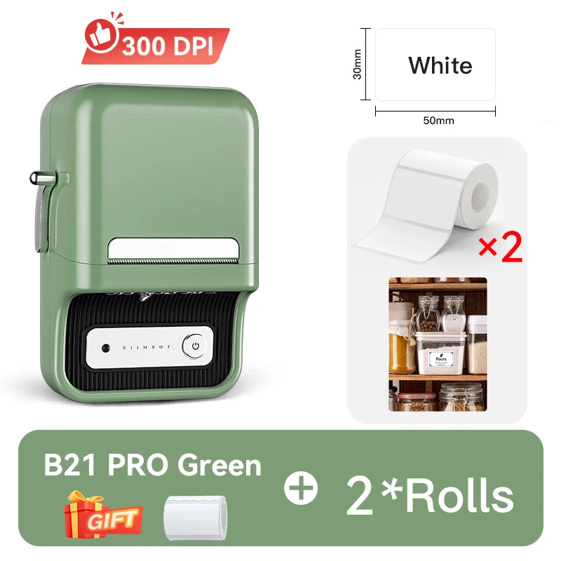 NiiMbot B21 B21 PRO Bluetooth Adhesive Label Printers Mini Thermal Printer Wireless Barcode Label Maker for Office Clothing