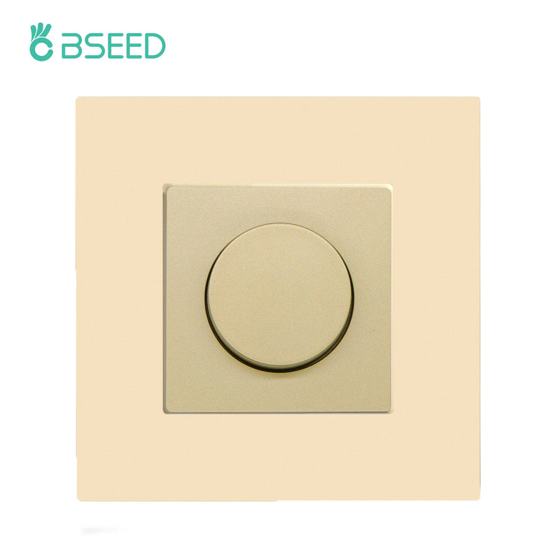 BSEED Mechanical Dimmer Switch Led Dimmable Wall Light Switches EU Standard Lamp Switch Brightness Adjustable Glass Frame 10A