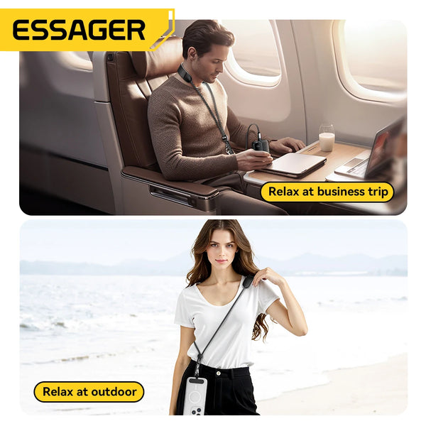 Essager Massage USB C Cable PD100W Fast Charging for iPad Macbook iPhone 17 16 15 Type C to Type C Data Cord for Samsung Xiaomi