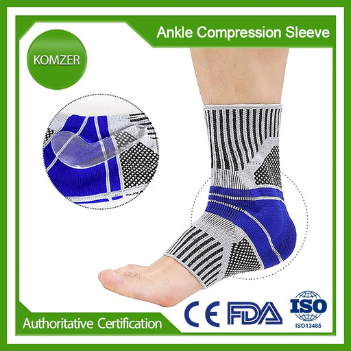 Ankle Brace Compression Support Sleeve Silicone Protection, Achilles Tendon Plantar Fasciitis Pain Relief Reduce Foot Swelling