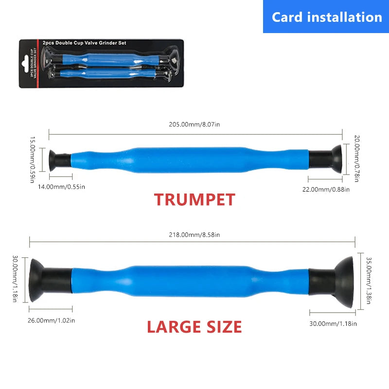 SEAMETAL 2pcs Manual Valve Lapping Grinding Sticks Grips Cylinder Engine Valve Grinding Tools + Suction Cup for Car Motorcycles