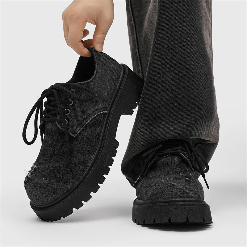 Men's Shoes New Four Seasons Versatile Casual Non-Slip Wear-Resistant Comfort Outdoor Shoes Youth Fashion Thick Sole Tide Shoes