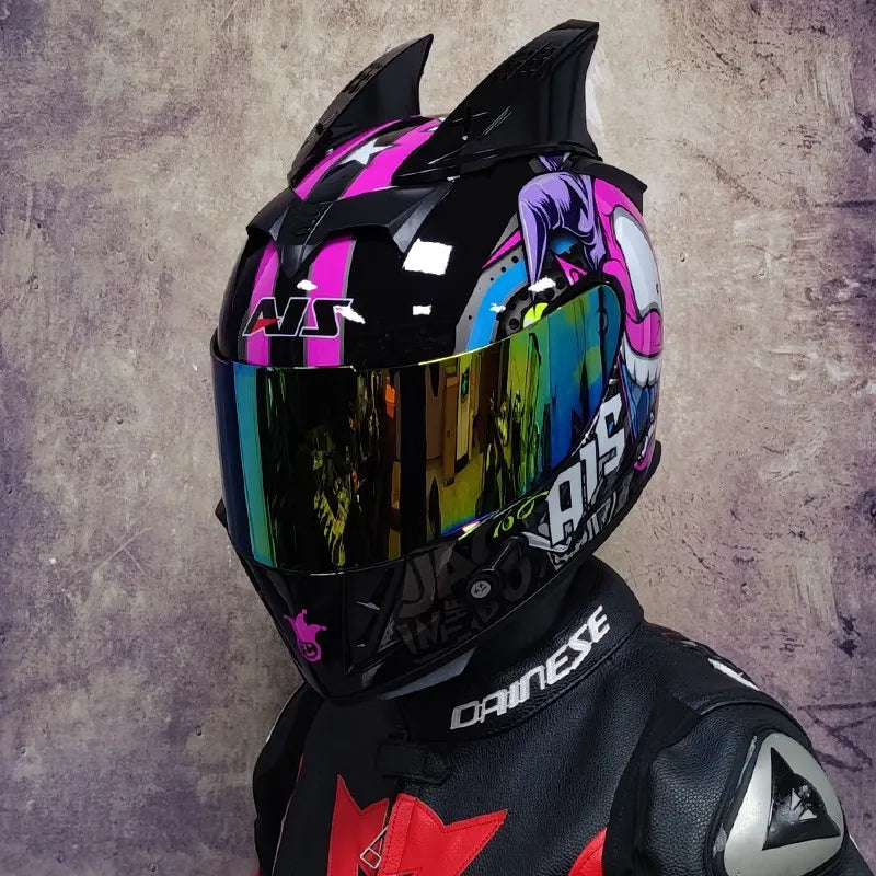 AIS Motorcycle Helmet cool Modular Moto Helmet With Inner Sun Visor Safety Double Lens Racing Full Face the Helmet Moto Helmet