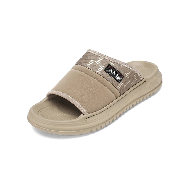 Men's one strap slides slippers summer breathable light anti slip comfort outdoor beach walking soft sole youth casual slippers