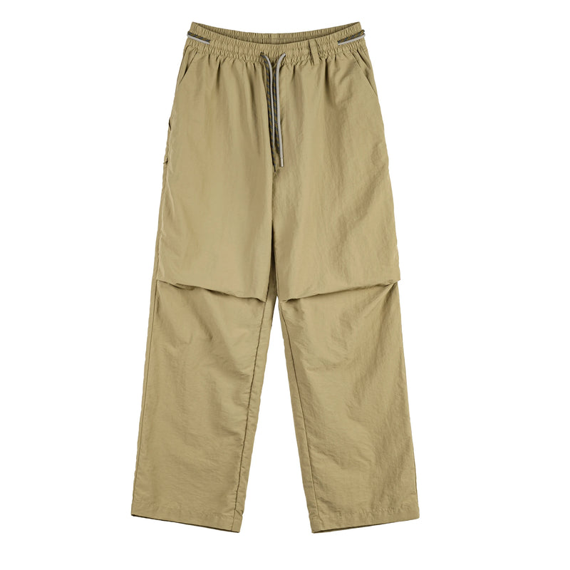Maden Men's Outdoor Water Repellent Parachute Pants Lightweight Straight Cargo Trousers Casual Elastic Waist Trousers for Spring
