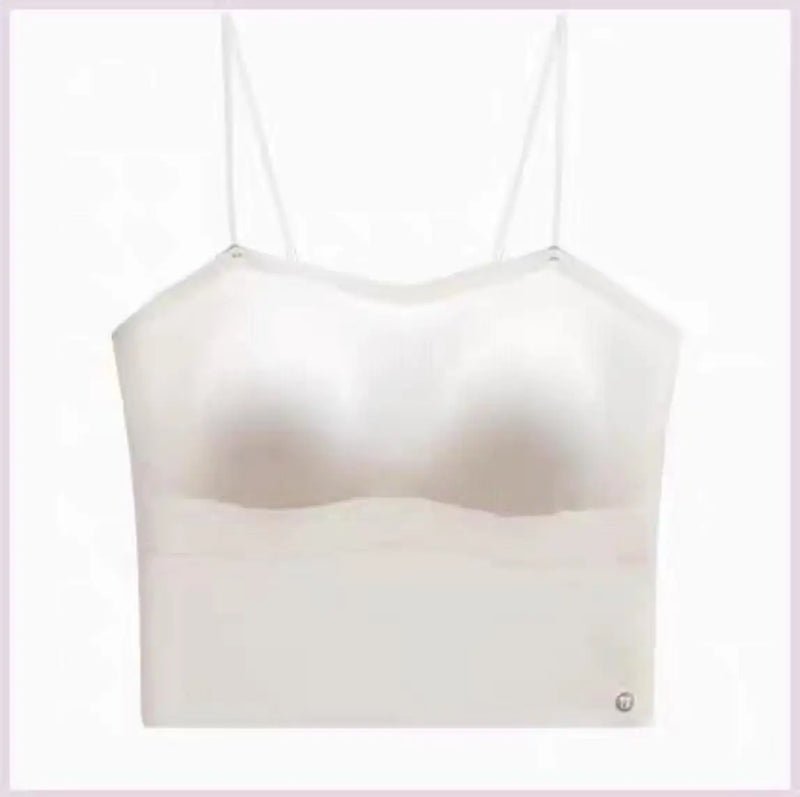 Spring Summer Sleepwear Seamless Versatile Suspender Underwear Chest Pad Integrated Bra Vest Women One Piece Pajamas Top