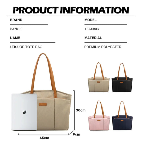 BANGE New Hot Women’s Tote Bag Padded Single Shoulder Bag Large Capacity Student College Crossbody Bag Casual Outdoor Handbag