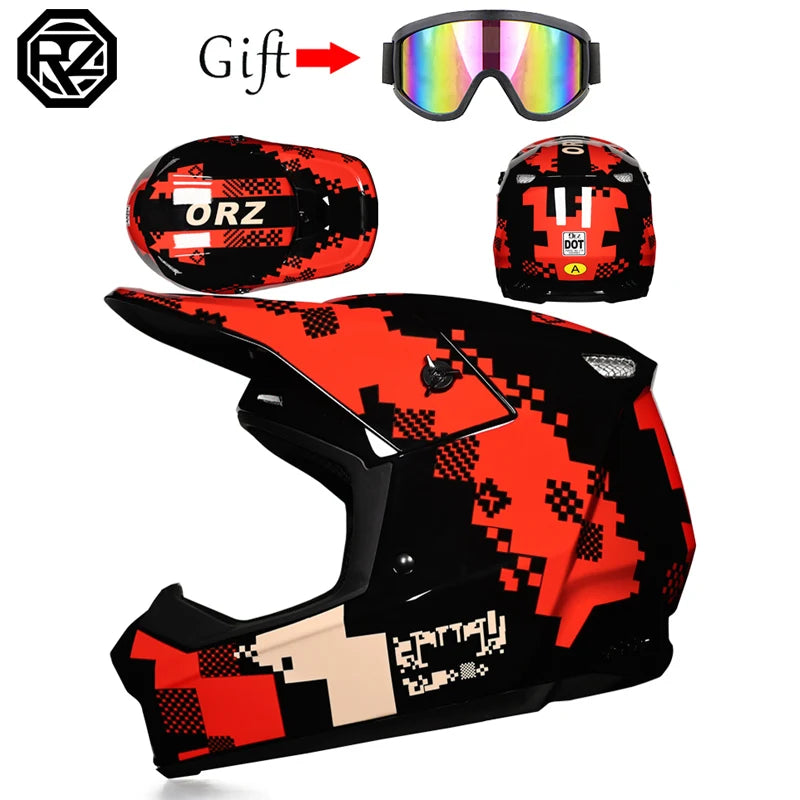ORZ Motorcycle helmet children off-road helmet bike downhill AM DH cross helmet capacete motocross casco