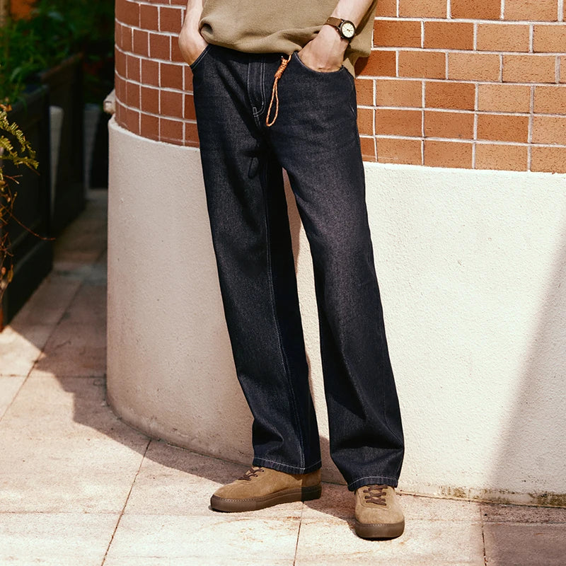 Semir Loose Pants Retro Men 2025 Spring Straight Denim Basic Casual Trousers Long Cut Comfortable Relaxed Style