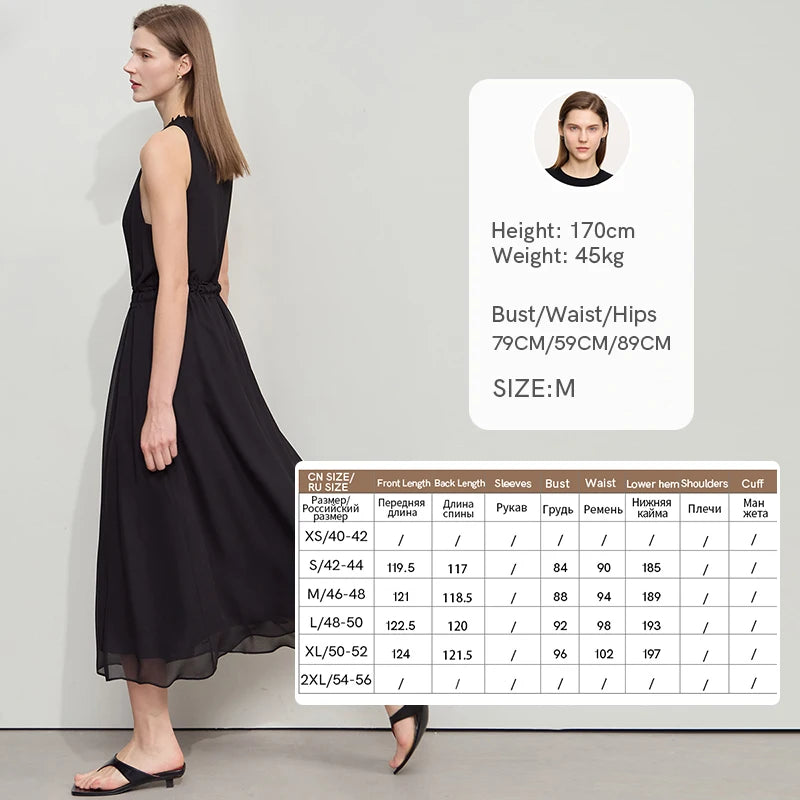 រ៉ូប AMII ស្រាល chiffon ខ្យល់ចេញចូលបាន រដូវក្តៅ ឆ្នាំ២០២៦ វិជ្ជាជីវៈការិយាល័យនារីដៃខ្លី រ៉ូបវែងរលុង ចង្កេះស្ដើង 12552023