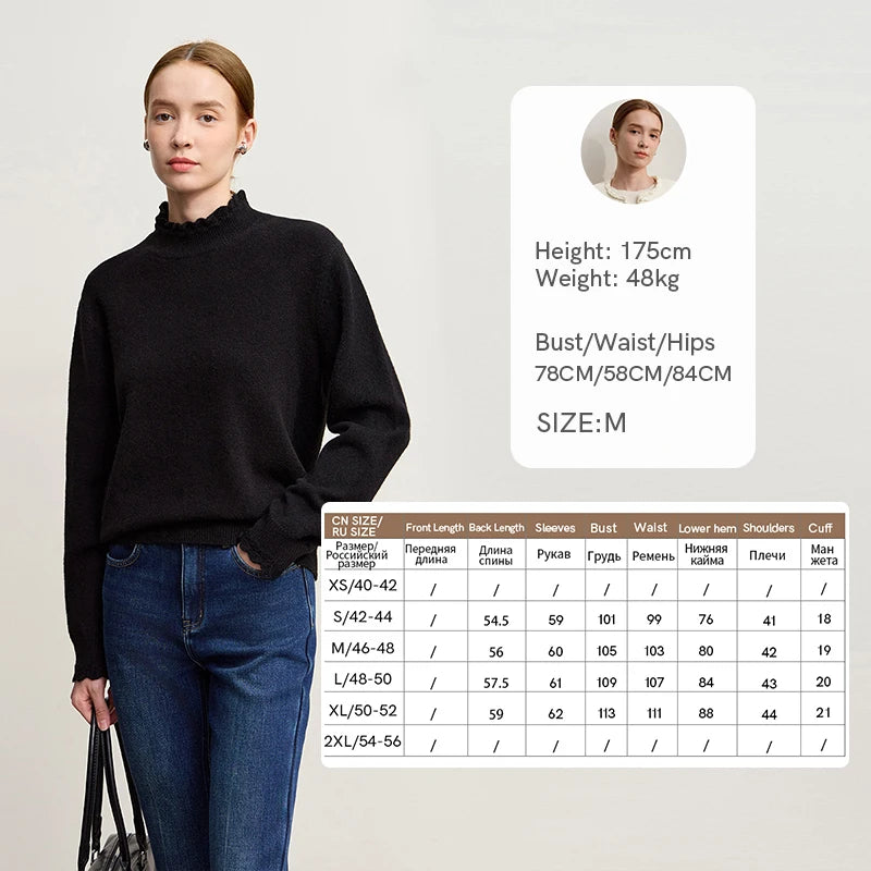 Amii Pullovers Sweater For Woman 2026 Winter New Commuter Elegance Semi-turtleneck Knitwear Loose Versatile Knitted Top 12524103