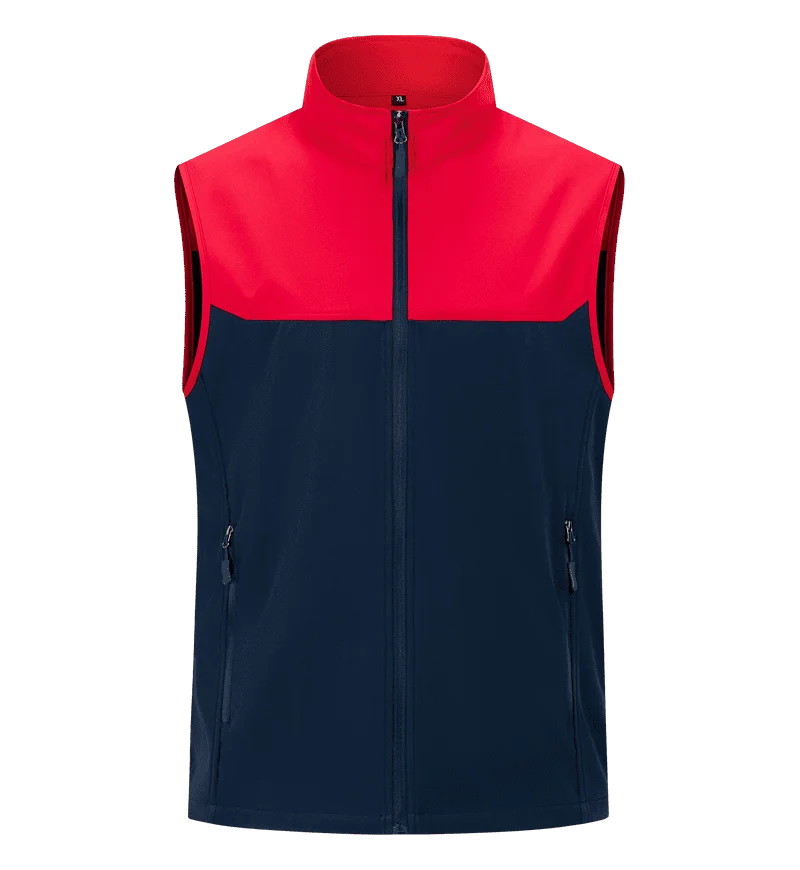 New Customized color-block soft-shell work uniforms for enterprise catering staff waterproof  vest with logo printing