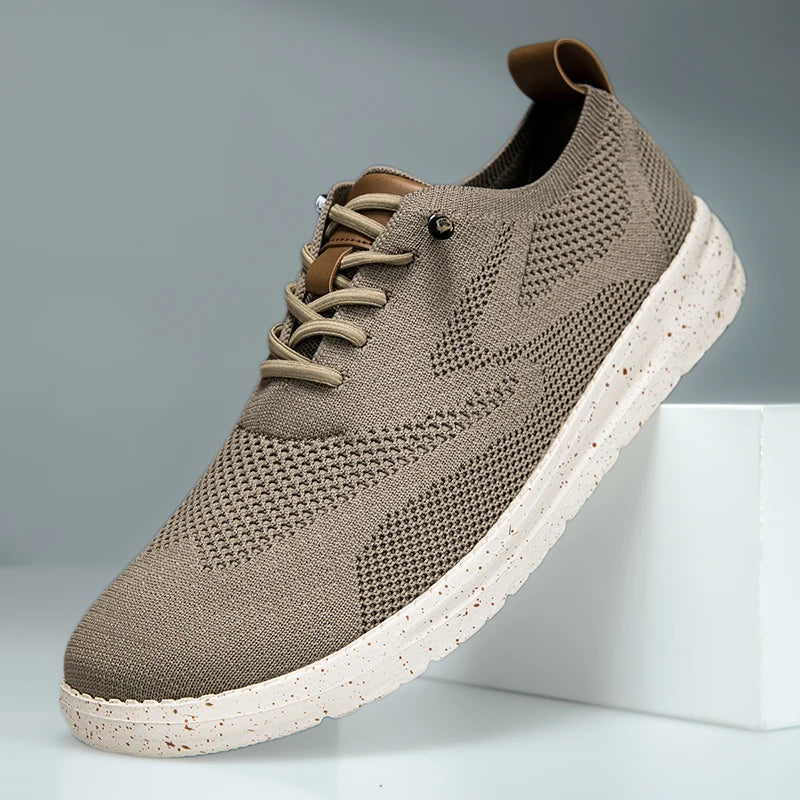 Men's Mesh Brogue Casual Sneakers Wide Toe Box Breathable Knit Upper Lace-Up Summer Lightweight Comfort Shoes Big Size 48 49 50
