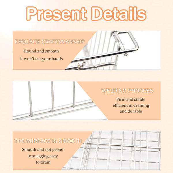 1 Unit  IGT Basket Folding  Drain Basket Stainless Steel Igt 10L Camping Table Basket Lightweight Portable IGT Table Accessories