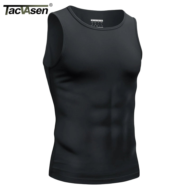 TACVASEN Men's Compression Tank Top Sleeveless Quick Dry Stretch Athletic Base Layer for Workout Gym Training Fitness Muscle Top