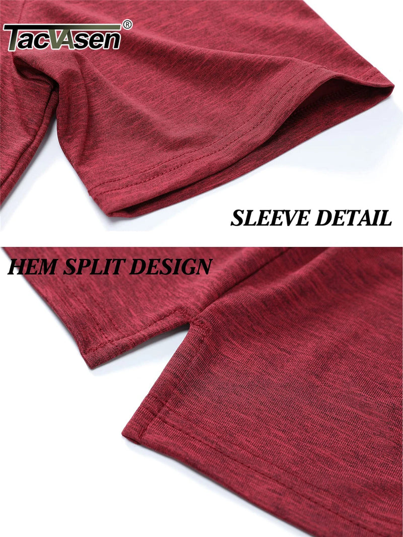 TACVASEN Summer Polo T-shirts Mens Casual Short Sleeve Shirts 3 Buttons Down Quick Dry Breathable Golf Fishing Pullover Workwear
