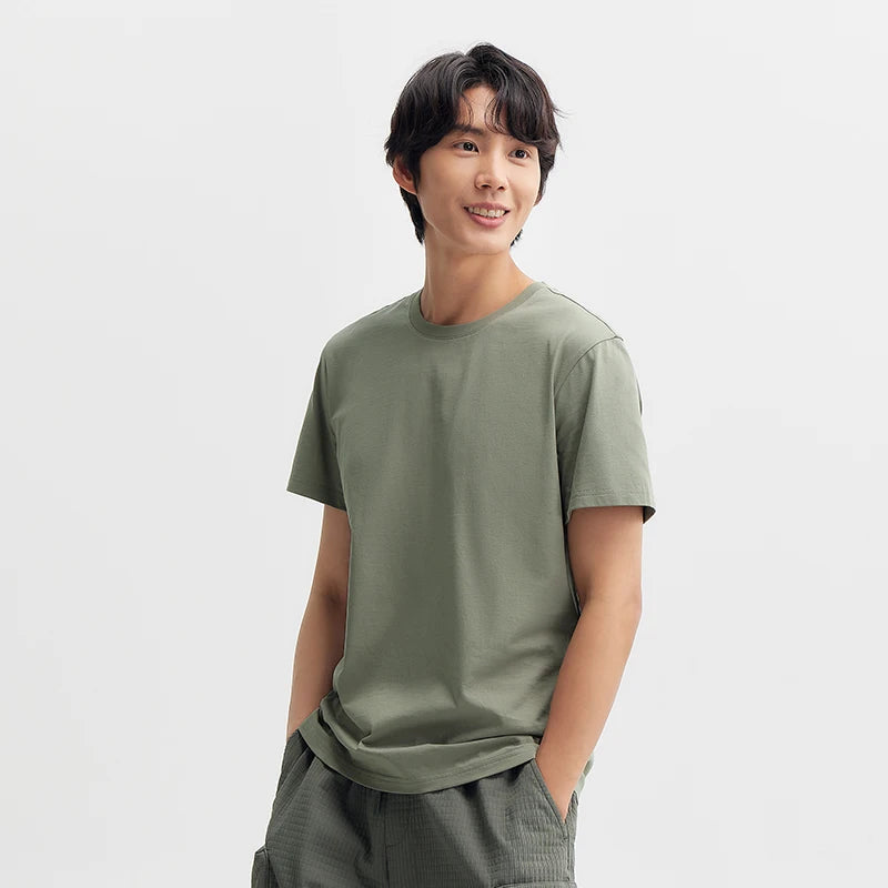 Semir Minimalist Tshirt Unisex Summer Solid Color Slim Fit Daily Commute Versatile Top Comfortable Basic Wear