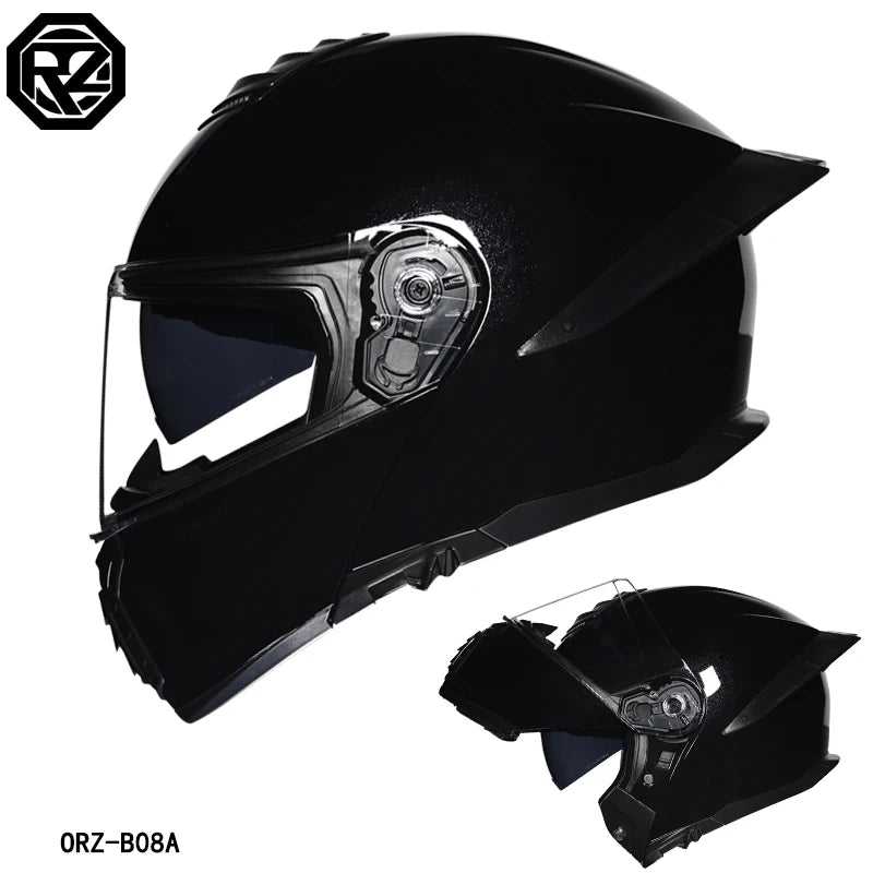 ORZ modular flip helmet dual lens full coverage helmet off-road casco para motos DOT approval