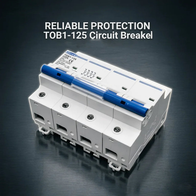 1P2P3P4P 400VACHigh Current MCB Circuit Breaker 80A100A125ADIN Rail Mount Short-circuit OverloadProtection 10kA BreakingCapacity