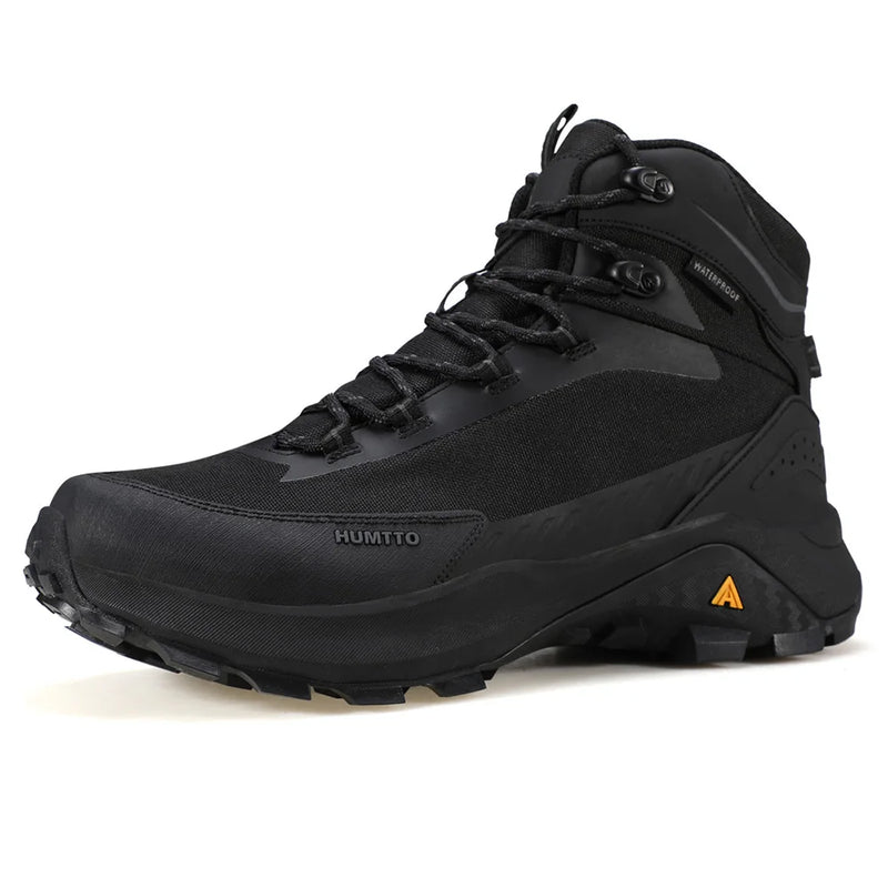 HUMTTO Genuine Leather Hiking Shoe for Men Breathable Outdoor Men's Sports Shoes Non-slip Winter Sneakers Black Trekking Boots