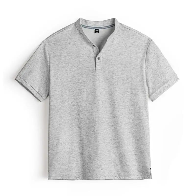 MADEN អាវយឺត Henley បែប Vintage Retro ស្ងួតរហ័ស មានខ្យល់ចេញចូលបានល្អ ស្លីមសម ដៃខ្លី ស្រួលពាក់ សម្រាប់បុរស រដូវក្ដៅ